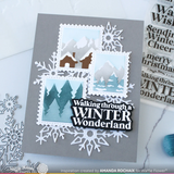 Postage Collage Snowy Stencil