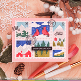 Postage Collage Snowy Stencil
