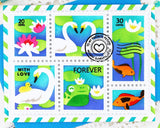 Postage Collage The Pond Stencil