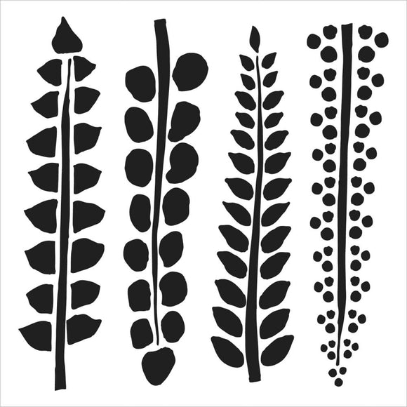 TCW414s Four Ferns 6 x 6 Stencil