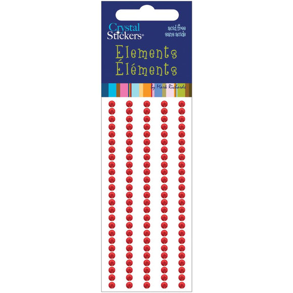 Red Crystal Stickers Elements 3mm Round