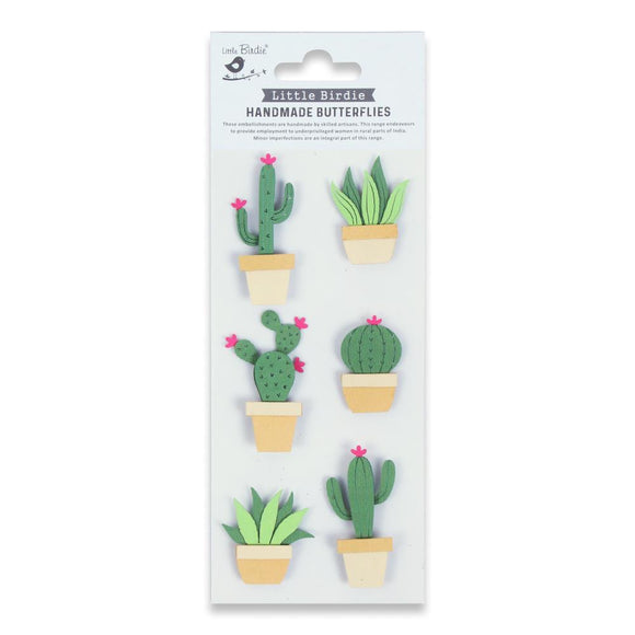 Little Birdie 3D Sticker Embellishment Cactus Adore