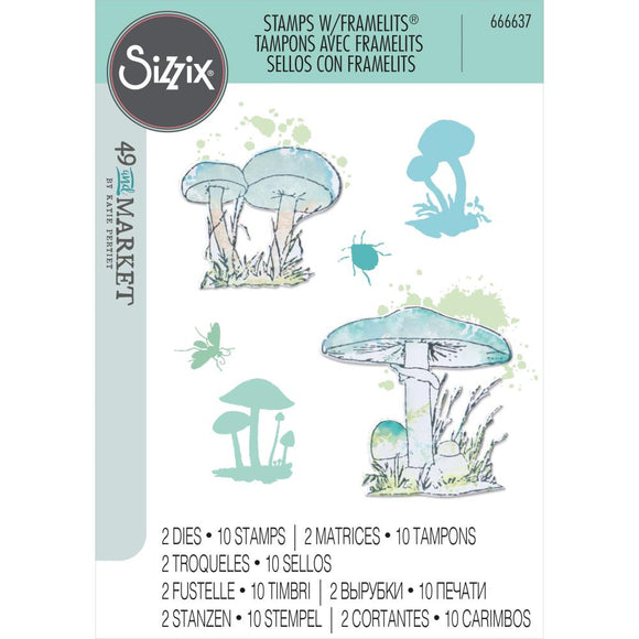 666637 Mushrooms Framelits Die & A5 Stamp Set By 49 & Market