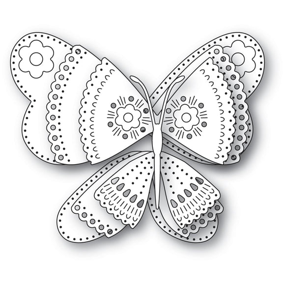 2611 Nordic Floral Butterfly craft die