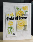 Postage Collage Rose Stencil