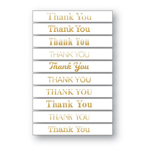 ST004 Thank You Foil Greetings White Tabs