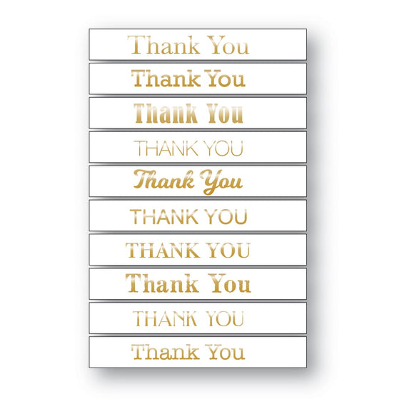 ST004 Thank You Foil Greetings White Tabs
