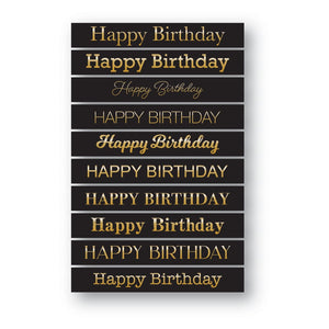 ST007 Happy Birthday Foil Greetings Black Tab