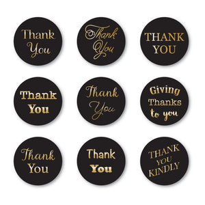 ST009 Thank You Foil greetings Black Circle Tabs