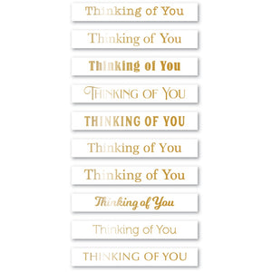 ST030 Thinking of You Foil Greetings White Tabs
