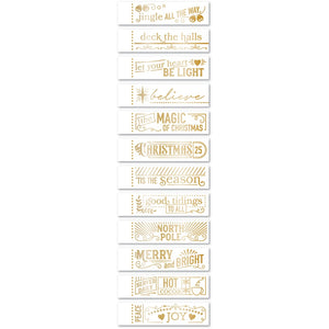 ST036 Christmas Magic Labels White Foil Tabs