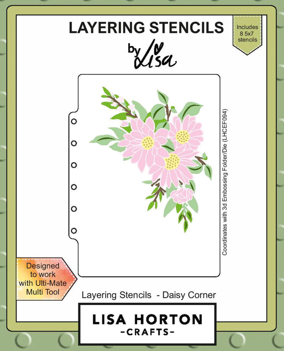 Lisa Horton 5x7 Layering Stencils - Daisy Corner