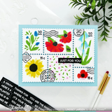Postage Collage Wild Flower Stencil