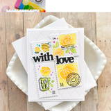 Postage Collage Rose Stencil