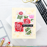 Postage Collage Rose Stencil