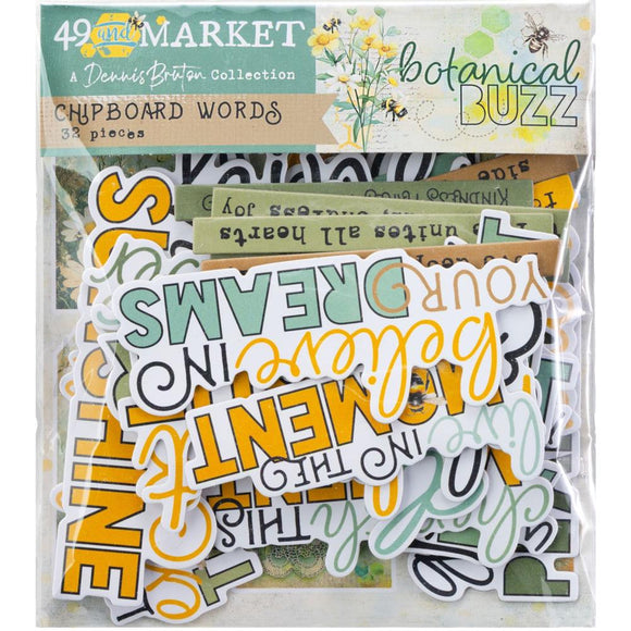 Botanical Buzz Chipboard Words
