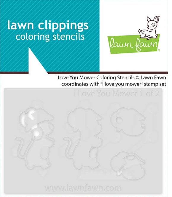 LF3752 I Love you Mower Coloring Stencils