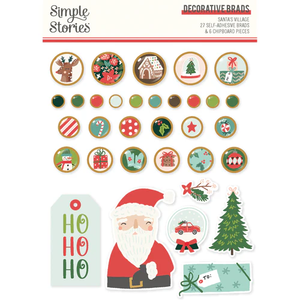 23026 Santa's Village Decorative Brads