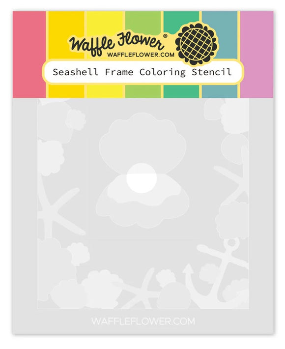 422087 Seashell Frame Coloring Stencil