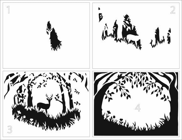 TCW6025 A2 Layered Forest Scene