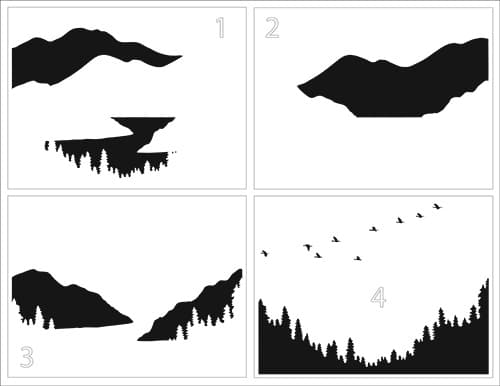 TCW6026 A2 Layered Mountain Scene