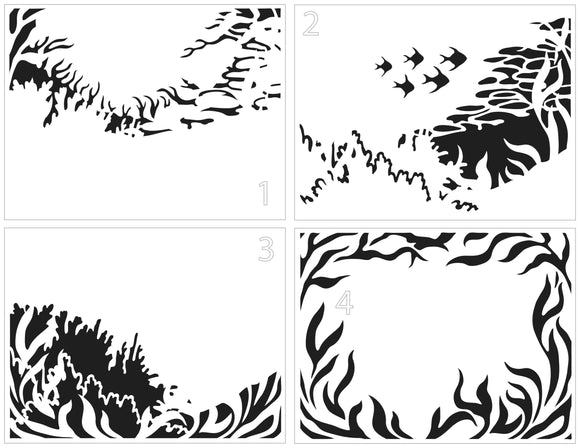 TCW6035 A2 Layered Sea Paradise Stencil