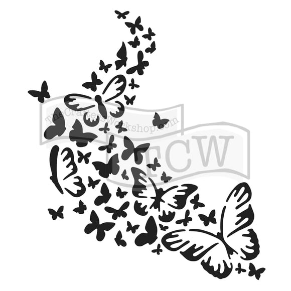 TCW712s Butterfly Trail 6 x 6 Stencil