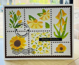 Postage Collage Wild Flower Stencil