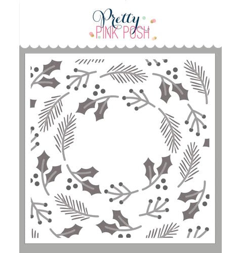 Layered Winter Wreath stencil
