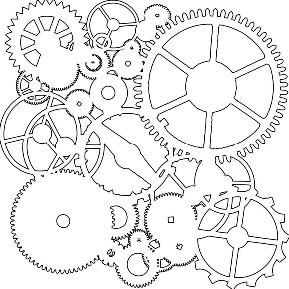 TCW262s Mini Gears 6 x 6 Stencil