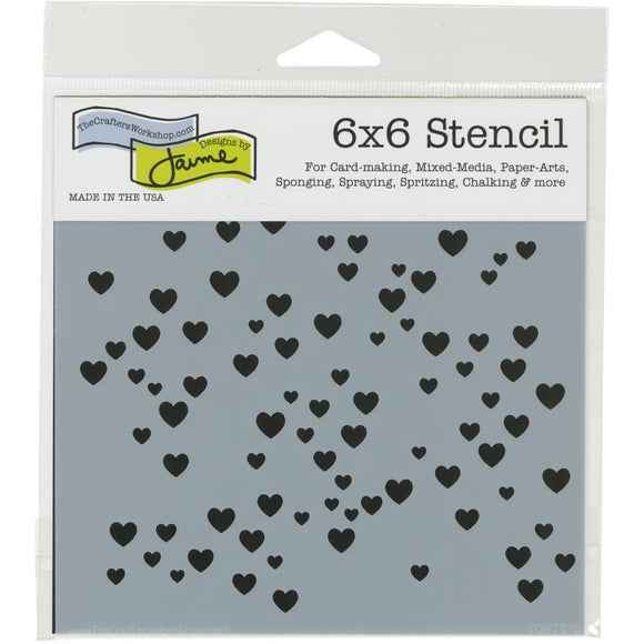 TCW791s Micro Hearts 6 x 6 Stencil
