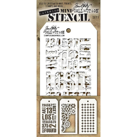 Tim Holtz Mini Layered Stencil Set - MTS Set #1