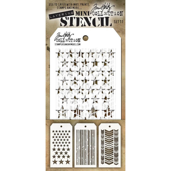 Tim Holtz Mini Layered Stencil Set - MTS Set #11