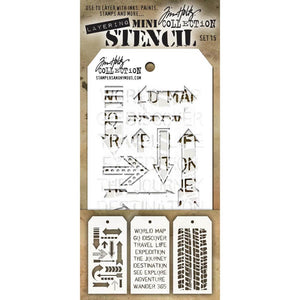 Tim Holtz Mini Layered Stencil Set - MTS Set #15
