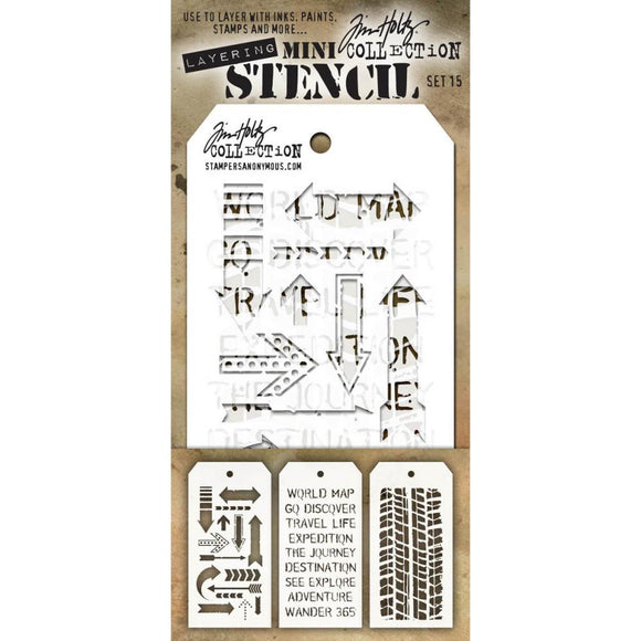 Tim Holtz Mini Layered Stencil Set - MTS Set #15