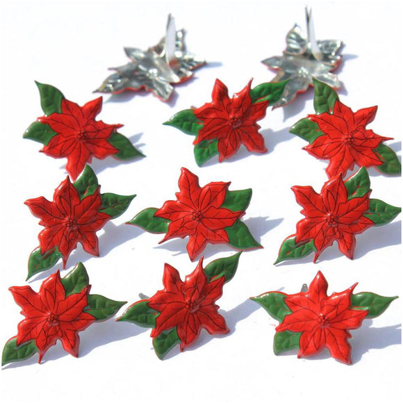 Poinsettia Flowers Brads