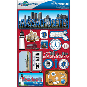 Reminisce Jet Setters Massachusetts Sticker Set