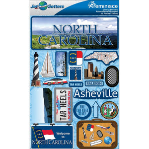 Reminisce Jet Setter North Carolina Sticker Set