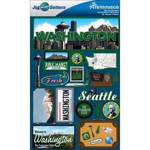 Reminisce Jet Setters Washington Sticker Set