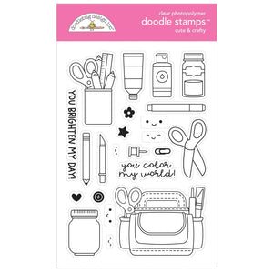 Doodlebug Designs Cute & Crafty Clear Stamp Set