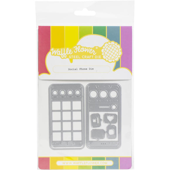 Waffle Flower Social Phone Die Set