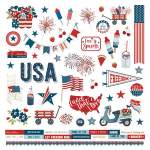Stars & Stripes 12 x 12 sticker sheet