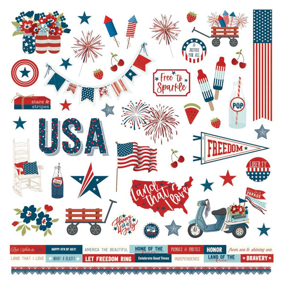 Stars & Stripes 12 x 12 sticker sheet