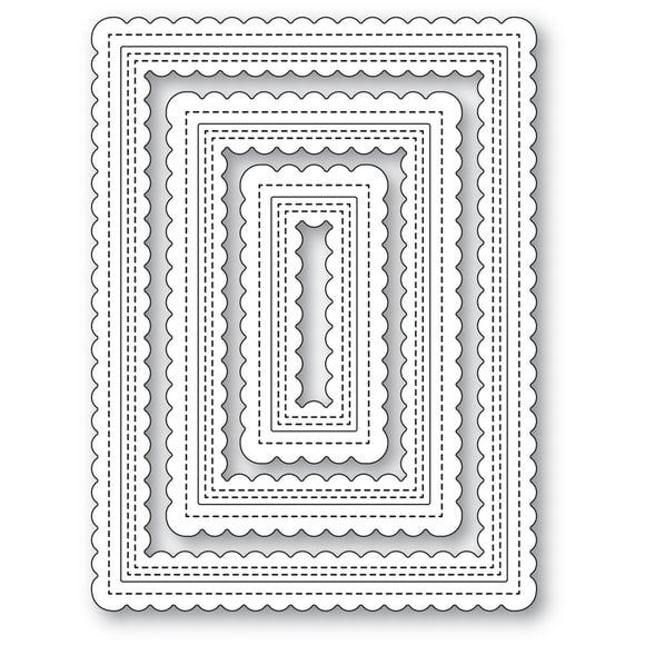 2474 Double Scalloped Stitched Frames Craft Die