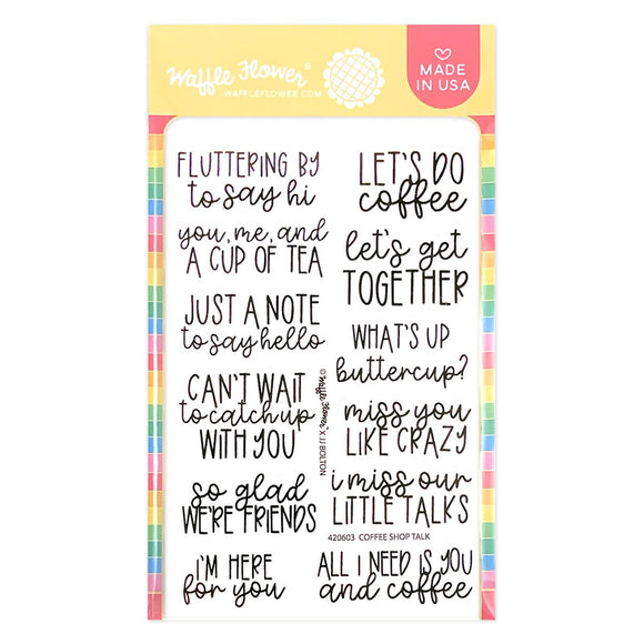 Waffle Flower Coffee Shop Talk Clear Stamp