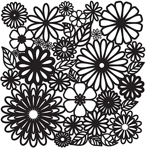 TCW157s Mini Flower Frenzy 6 x 6 Stencil