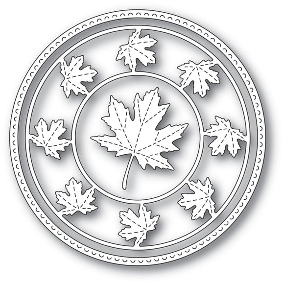 94083 Stitched Maple Circle Frame craft die