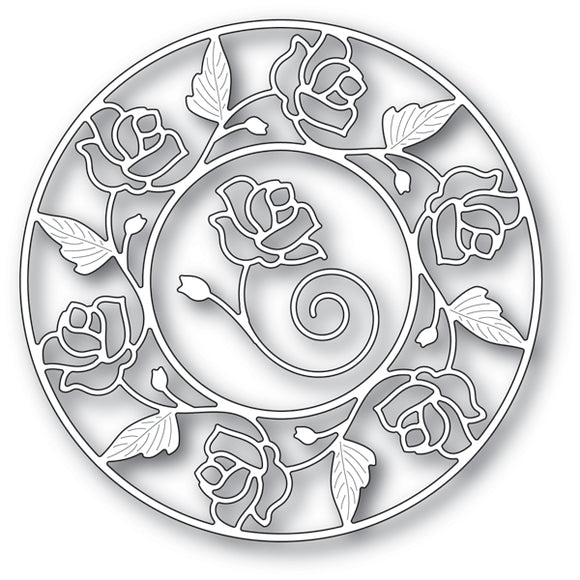 94231 Stained Glass Rose Circle Frame craft die