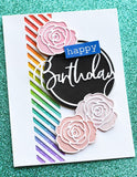 94396 Birthday Cursive Script Circle craft die