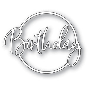 94396 Birthday Cursive Script Circle craft die